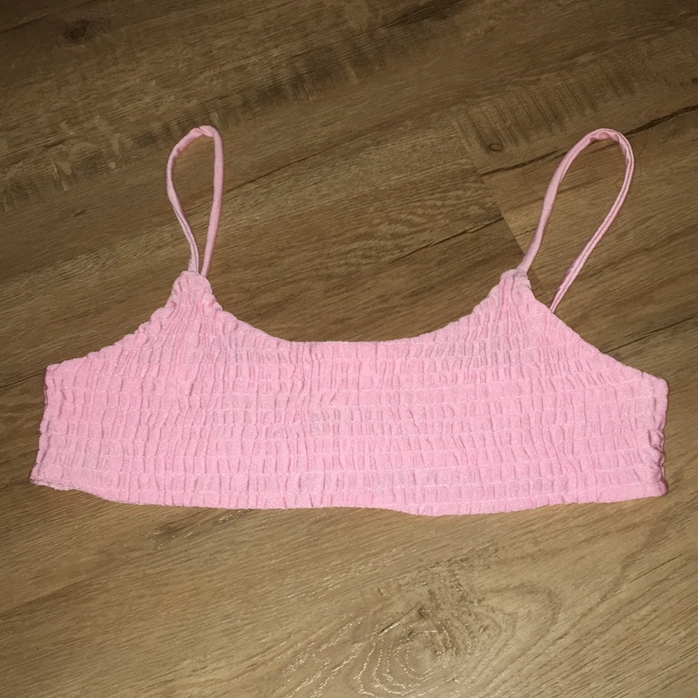 Shein Pink Ruffled Bikini Top
